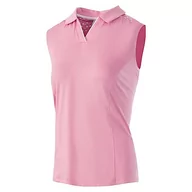 Swetry damskie - Island Green Golf damskie oddychające szybkoschnące odprowadzające wilgoć koszulki polo, różowe/białe, S, 2230 - różowy/biały, S - miniaturka - grafika 1