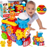 Zabawki sensoryczne - Interaktywny Pociąg Edukcyjna Sensoryczna Lokomotywa Ciuchcia dla Dzieci 3+ - miniaturka - grafika 1