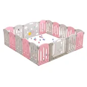 Łóżeczka i kojce - Kojec Składany Modułowy Dla Dzieci Suchy Basen 16+2 Różowo-Biały - miniaturka - grafika 1