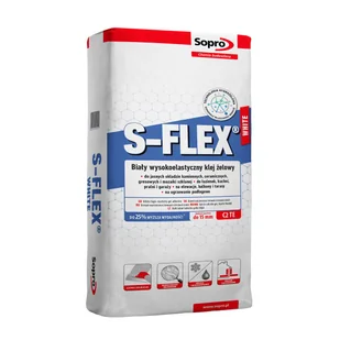 Zaprawa klejowa żelowa S-Flex biały C2 22,5 KG Sopro - Kleje i inne preparaty budowlane - miniaturka - grafika 1