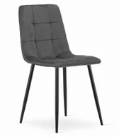 Krzesła - Krzesło KARA - aksamit ciemny szary / nogi czarne - miniaturka - grafika 1