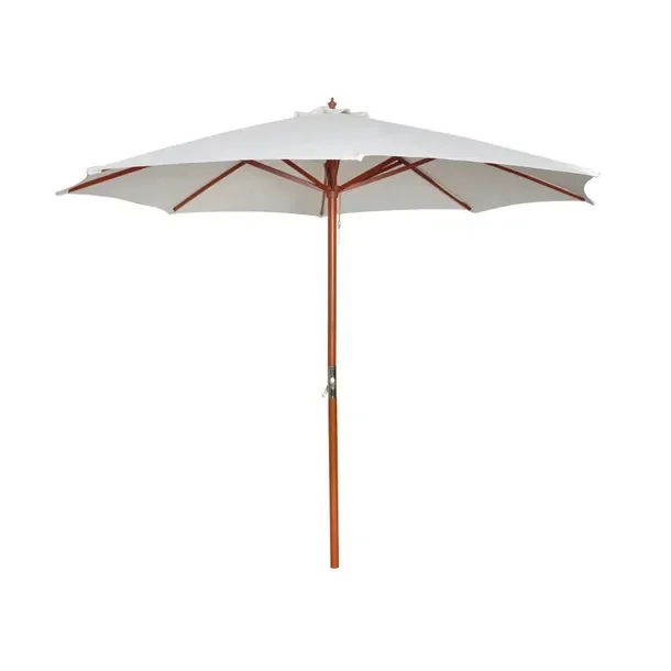 Elegancki Parasol Ogrodowy z Drewna Liściastego, Biały Piaskowy, 300x258