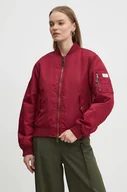 Kurtki damskie - Guess Jeans kurtka bomber damski kolor czerwony przejściowa oversize W4YL01 WG932 - miniaturka - grafika 1