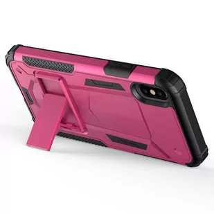 Zizo Hybrid Transformer Cover Pancerne etui iPhone X z podstawką (Hot Pink/Black) - Etui i futerały do telefonów - miniaturka - grafika 4