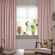 Zasłony - IKEA SANELA Zasłona, 2 szt., bladoróżowy na taśmie, 140x300 cm Aksamit - miniaturka - grafika 1