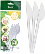 Naczynia i sztućce jednorazowe - FIDO Nóż Plastikowy Biały 10 sztuk - miniaturka - grafika 1