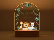 Zabawki sensoryczne - Personalizowana dziecięca lampka nocna LED - Zwierzątka w pociągu /MagicTrendsGallery - miniaturka - grafika 1