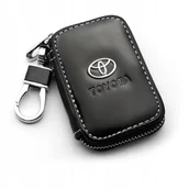 Etui na klucze - SKÓRZANE ETUI na klucze TOYOTA logo KLUCZYK samochodowy ELEGANCKI brelok - miniaturka - grafika 1