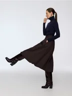 Kozaki damskie - Reserved - Skórzane kozaki - bordowy - miniaturka - grafika 1