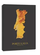 Obrazy i zdjęcia na płótnie - Portugalia mapa złota - obraz na płótnie Wymiar do wyboru: 90x120 cm - miniaturka - grafika 1