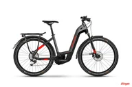 Rowery elektryczne - Haibike Trekking 9 Low 27,5 cala Damski Antracytowo-czerwony 2022 - miniaturka - grafika 1
