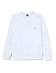 JACK & JONES Męska bluza Jcostaple Quilt Sweat Crew Neck, Jasnoszary melanż/szczegóły: okrągłe logo Print New Lgm, XL - Bluzy męskie - miniaturka - grafika 1