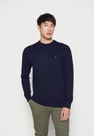 Swetry męskie - Sweter Tommy Hilfiger C-Neck Granatowy Pima Cotton Blend With Cashmere r.XL - miniaturka - grafika 1