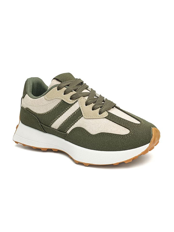 Sixth Sens Sneakersy w kolorze oliwkowo-kremowym