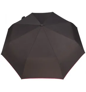 Parasol męski Pełny Automat Czarny z bordową lamówką - Parasole - miniaturka - grafika 1