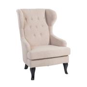Fotele - Beliani Fotel beżowy - tapicerowany - pikowany - do salonu - ALTA - miniaturka - grafika 1
