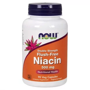Now Foods Niacyna Witamina B3 500mg Inozytol 135mg Niacin Double Strength Flush-Free 90 kapsułek - Witaminy i minerały - miniaturka - grafika 1