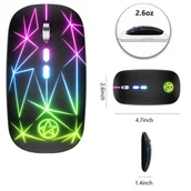 Torby na laptopy - MYSZKA BEZPRZEWODOWA SLIM LED ŁADOWANA RGB BEZKLIKOWA USB 2.4Ghz AKUMULATOR M444019 - miniaturka - grafika 1