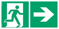 Systemy ekspozycyjne i znaki informacyjne - AE097 KIERUNEK DO WYJŚCIA EWAKUACYJNEGO W PRAWO, TS - PŁYTA TD FOTOLUMINESCENCYJNA; (200X100MM) - miniaturka - grafika 1