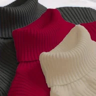 Swetry damskie - TEMU 3 szt. Damskie Swetry z Wysokim Kołnierzem - Jednokolorowa Zimowa Warstwa Bazowa, Termiczny , Pranie w Pralce, Warstwowe Koszulki na Jesień i - miniaturka - grafika 1