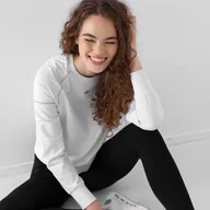 Bluzy sportowe damskie - Damska bluza dresowa nierozpinana bez kaptura 4F D4Z21-BLD215 - biała - miniaturka - grafika 1