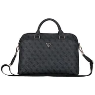 Torby na laptopy - Torba GUESS 4G Zipper Pocket Triangle Logo 15 cali Czarny - miniaturka - grafika 1