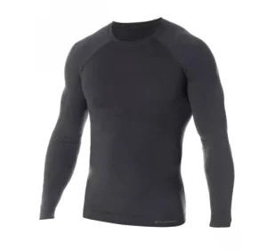 Longsleeve Męski Wełniany Brubeck ACTIVE WOOL - Grafitowy - Bielizna sportowa męska - miniaturka - grafika 1