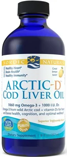 Nordic Naturals Nordic Naturals Olej z wątroby dorsza arktycznego z witaminą D cytrynowy - 237 ml - Witaminy i minerały - miniaturka - grafika 1
