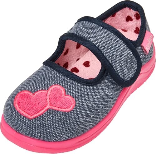 Playshoes Kapcie domowe, jeansy serce, 24/25 EU