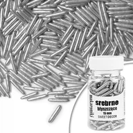 Dodatki do ciast w proszku - Posypka cukrowa MAKARONIKI SREBRNE błyszczące Sweet Decor, 40 g - miniaturka - grafika 1