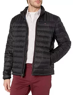 Tommy Hilfiger Męska kurtka puchowa z prawdziwej puchowej kurtki puchowej, Czarny, XL - Kurtki męskie - miniaturka - grafika 1