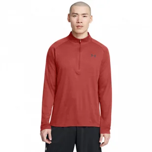 Męski longsleeve treningowy Under Armour UA Tech Textured 1/2 Zip - czerwony - UNDER ARMOUR - Koszulki sportowe męskie - miniaturka - grafika 1