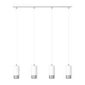 Lampy sufitowe - Emibig Fumiko lampa wisząca 4-punktowa biała/chrom 814/4 - miniaturka - grafika 1