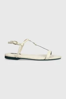 Sandały damskie - Patrizia Pepe sandały skórzane damskie kolor biały 8X0025 L048 W338 - grafika 1