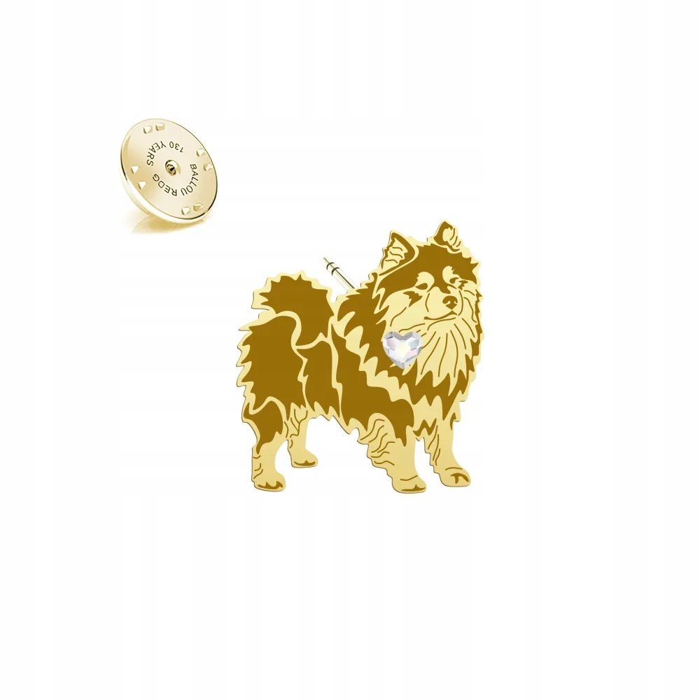 Wpinka Złota z psem Fiński Lapphund 925 Prezent Biżuteria DEDYKACJA GRATIS