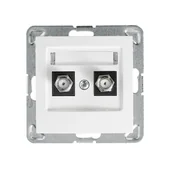 Gniazdka elektryczne - Ospel Impresja ecru gniazdo antenowe podwójne typu F GPA-2YF/m/27 GPA-2YF/m/27 - miniaturka - grafika 1