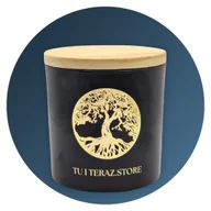 Świece - DUŻA ŚWIECA SOJOWA CZARNY OUD 600g CZARNO ZŁOTA ZESTAW ŚWIECZKA I PUDEŁKO / TU I TERAZ.STORE / - miniaturka - grafika 1