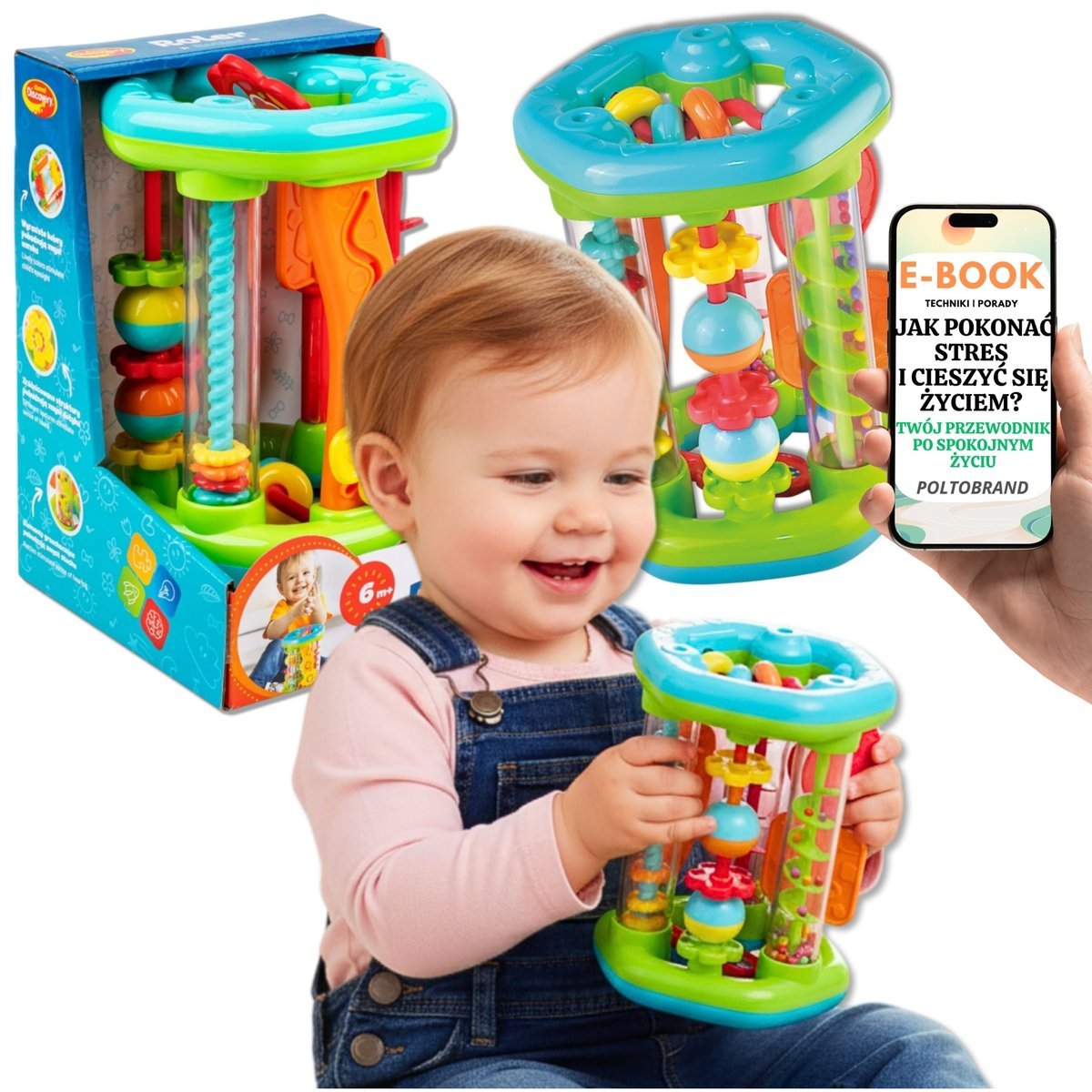 NAUKA RACZKOWANIA Interaktywny ROLER DUMEL Grzechotka i Ruchome Elementy PREZENT DLA NIEMOWLAKA + EBOOK-1
