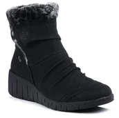 Botki damskie - Botki damskie Rieker Y1361 zimowe czarne ocieplane-36 - miniaturka - grafika 1