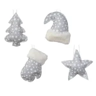 Ozdoby bożonarodzeniowe - Zawieszka poliestrowa mix srebrna - miniaturka - grafika 1