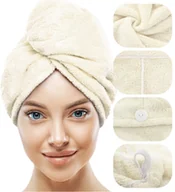 Pozostałe akcesoria do kąpieli i SPA - Turban 65 x 25 Ręcznik Mikrofibra Aki Krem - miniaturka - grafika 1