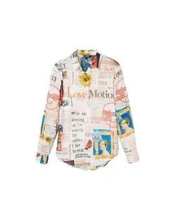 Desigual Damska koszulka, biały, XL - Koszulki i topy damskie - miniaturka - grafika 1