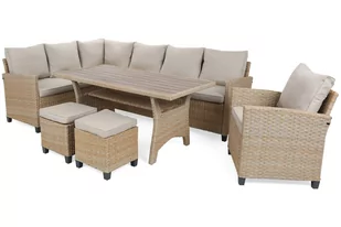 Narożne meble ogrodowe technorattanowe Lagos Beige / Ecru - Meble ogrodowe - miniaturka - grafika 2