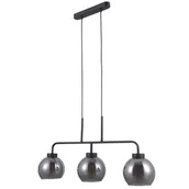 Lampy sufitowe - Italux Loftowa LAMPA wisząca POGGI PND-28028-3 szklana OPRAWA zwis na listwie kule balls czarne przydymione PND-28028-3 - miniaturka - grafika 1