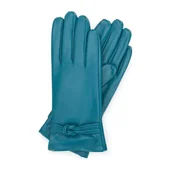 Rękawiczki - Damskie rękawiczki skórzane z supełkiem - miniaturka - grafika 1