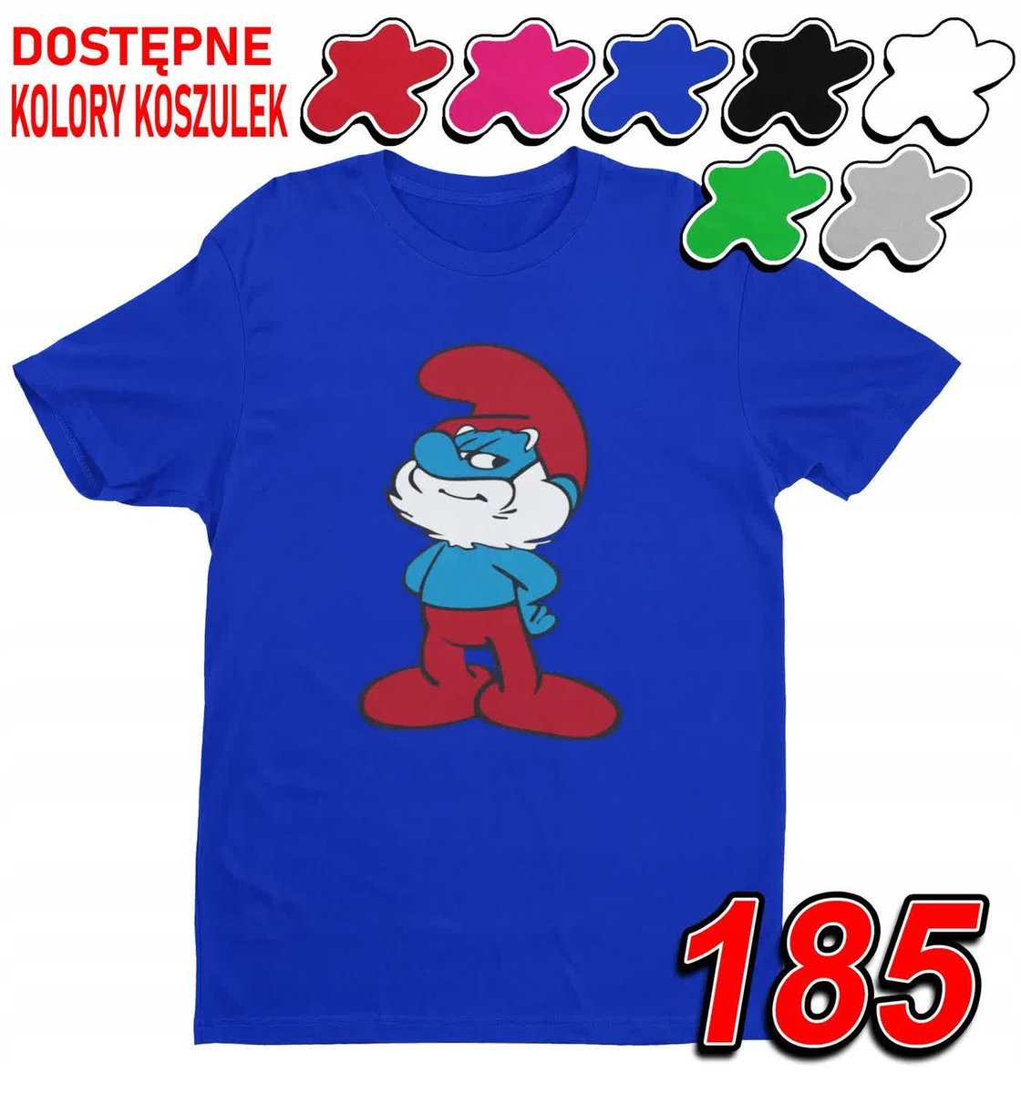 Dziecięca Koszulka T-Shirt Z Nadrukiem Duży Wybór Papa Smerf -M 134-140