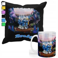 Gadżety dla niej i dla niego - ZESTAW KUBEK + POSZEWKA Z NADRUKIEM-DLA FANA PREZENT THE SMERFS +IMIĘ - miniaturka - grafika 1