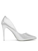 Czółenka - DeeZee Szpilki E396 Srebrny - miniaturka - grafika 1