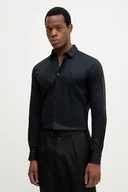 Koszule męskie - Trussardi koszula męska kolor czarny slim z kołnierzykiem klasycznym 5004N000006N - miniaturka - grafika 1