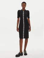 Sukienki - KARL LAGERFELD Sukienka dzianinowa 246W1320 Czarny Slim Fit - miniaturka - grafika 1